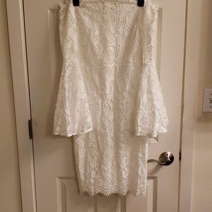 Beautiful pure white lace dress off shoulder dress